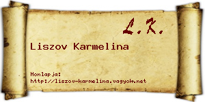 Liszov Karmelina névjegykártya